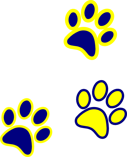 How To Set Use Blue/gold Paw Print Svg Vector (480x594), Png Download