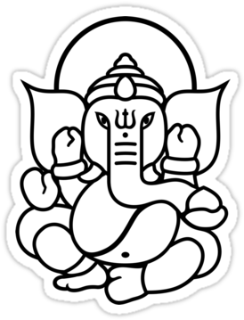 Simple Ganesha Drawing At Getdrawings - Ganesh Outline (375x360), Png Download