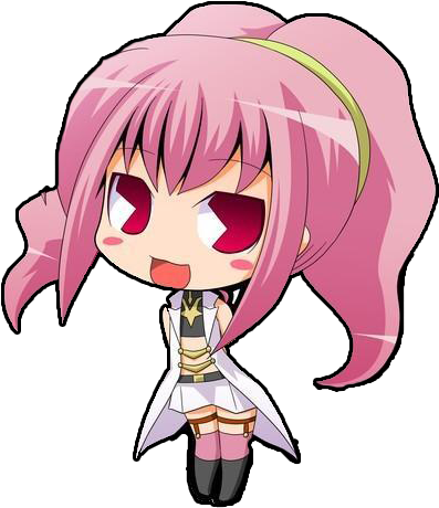 Chibi Pink Hair Png - Transparent Png Chibi Png Girl (436x500), Png Download