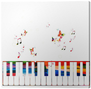 Colorful Piano Vector Background With Butterflies Canvas - Top Case - Retina 15-inch Musical Circle Graphic Rubberized (400x400), Png Download