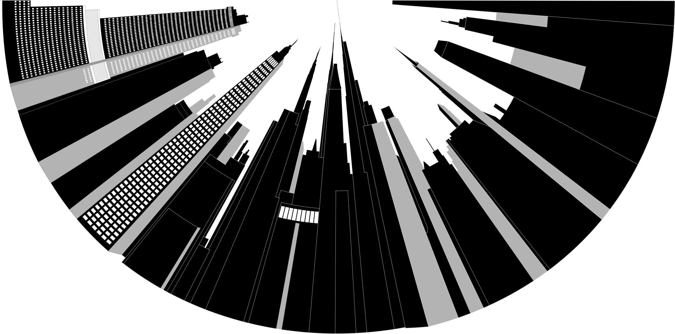 This Free Icons Png Design Of Distorted City Skyline (2310x1144), Png Download