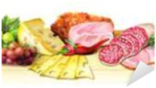 Panoramic Image Of Smoked Meat, Sausages And Cheese - Sausage (400x400), Png Download