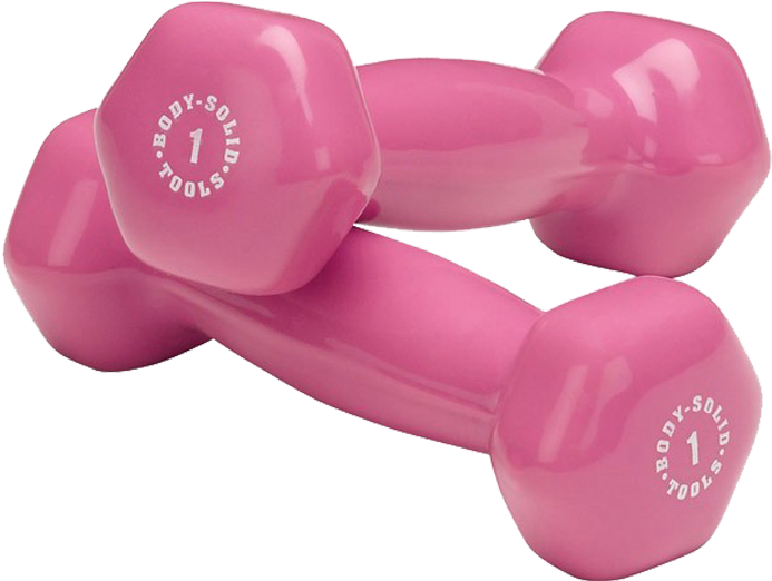 Body Solid Vinyl Dumbbells 1 Lb Pair (pink) (700x700), Png Download