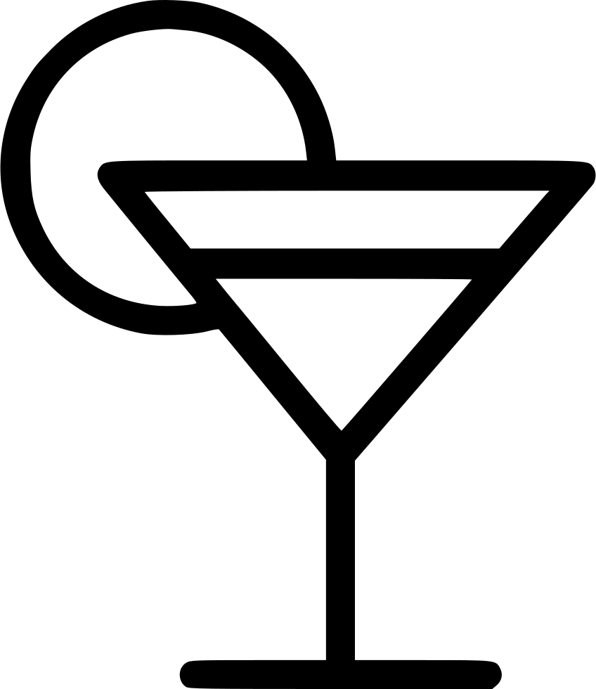 Margarita Cocktail Drink Svg Png Icon Free Download - Black And White Cartoon Cocktail Glass (848x980), Png Download