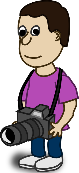 Free Library Man Clip Art At Clker Com Vector - Clipart Man With Camera (258x588), Png Download