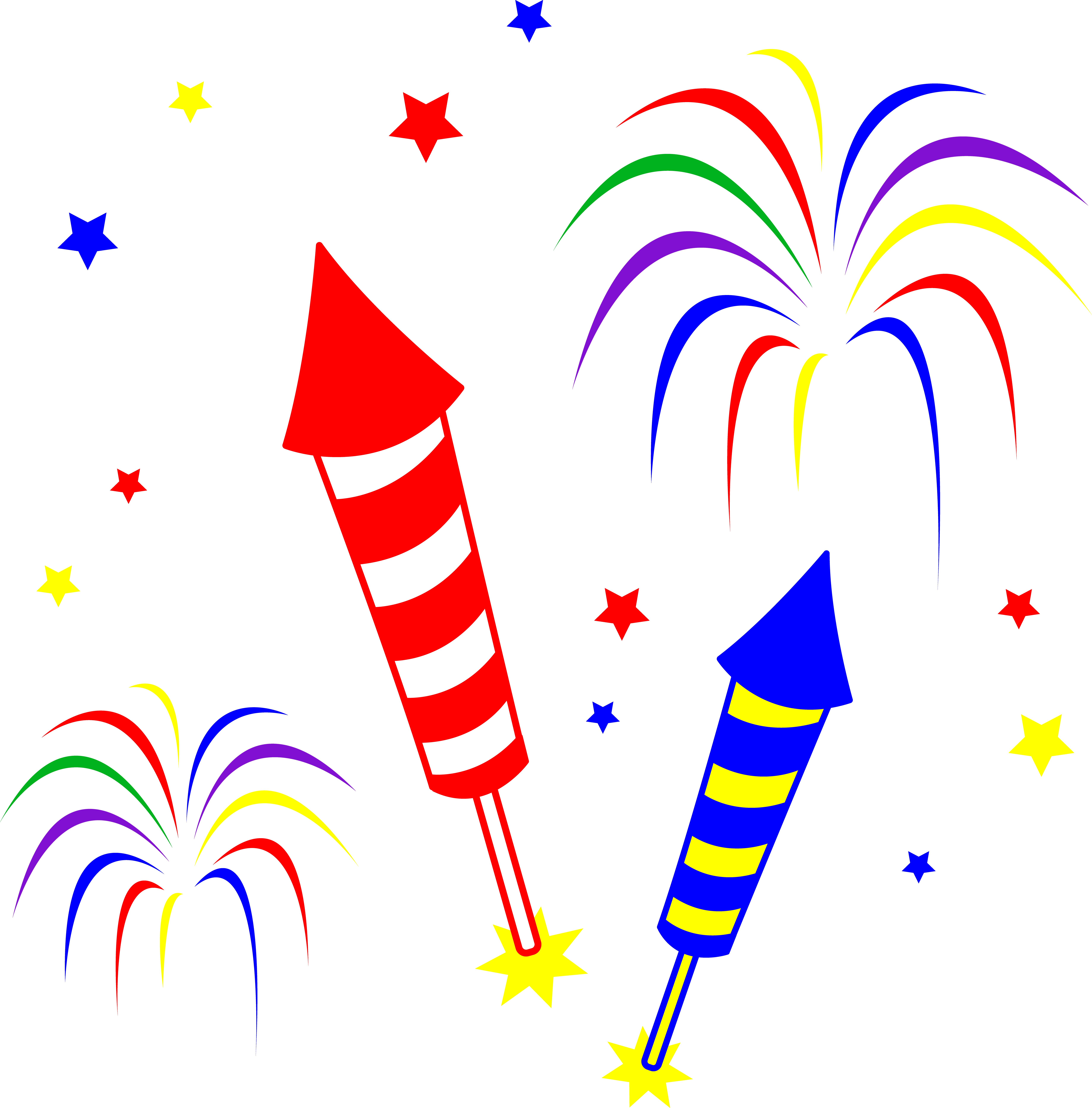 Clipart Fireworks Crackers - Fireworks Clipart (1577x1600), Png Download