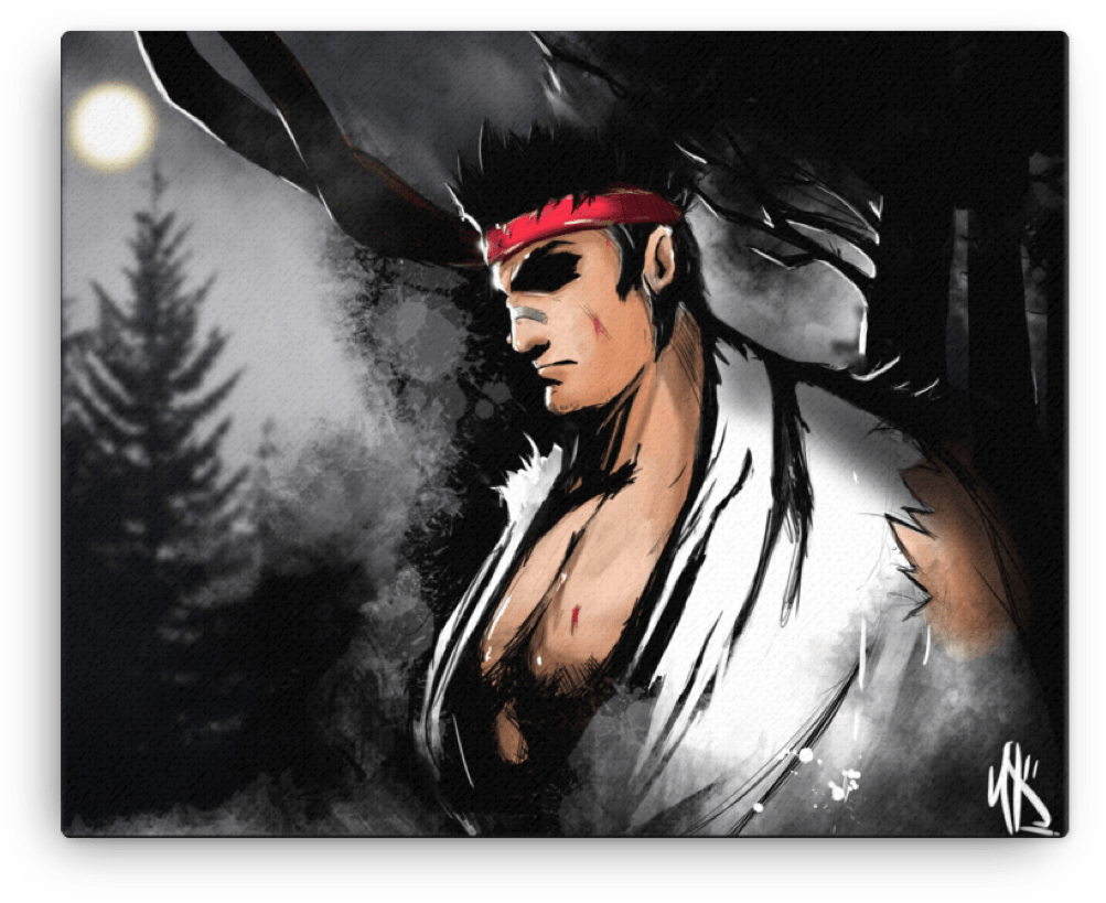 Image Of Ryu "street Fighter" Canvas - Canvas (1024x1024), Png Download