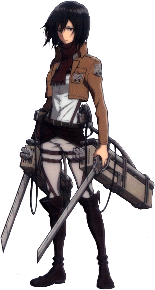 Mikasa Ackerman 4 By Jose08-d6qqu0t - Attack On Titan Wall Scroll - Mikasa (654x1223), Png Download