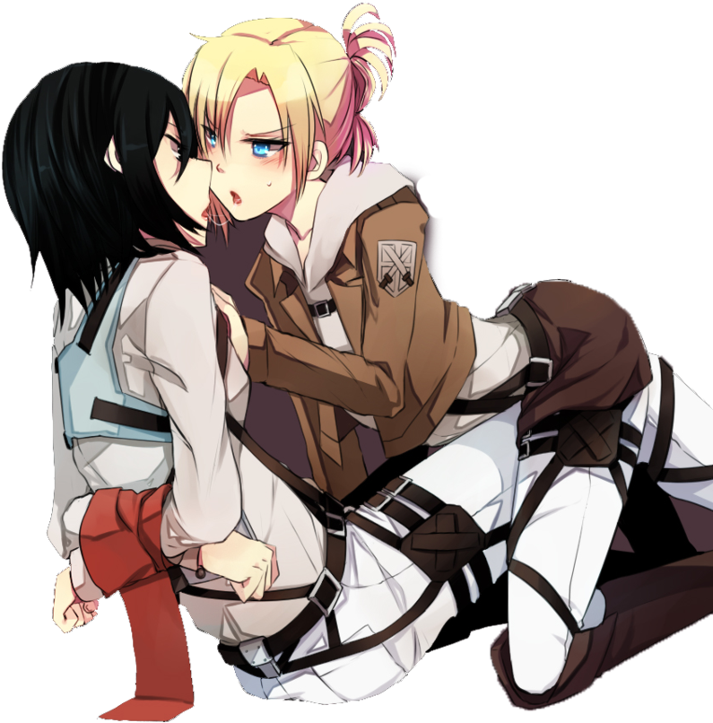 Render04 Mikaani Mikasa X Annie By Nemi20 By Nemi20-d6sn7s8 - Annie X Mikasa Yuri (800x940), Png Download