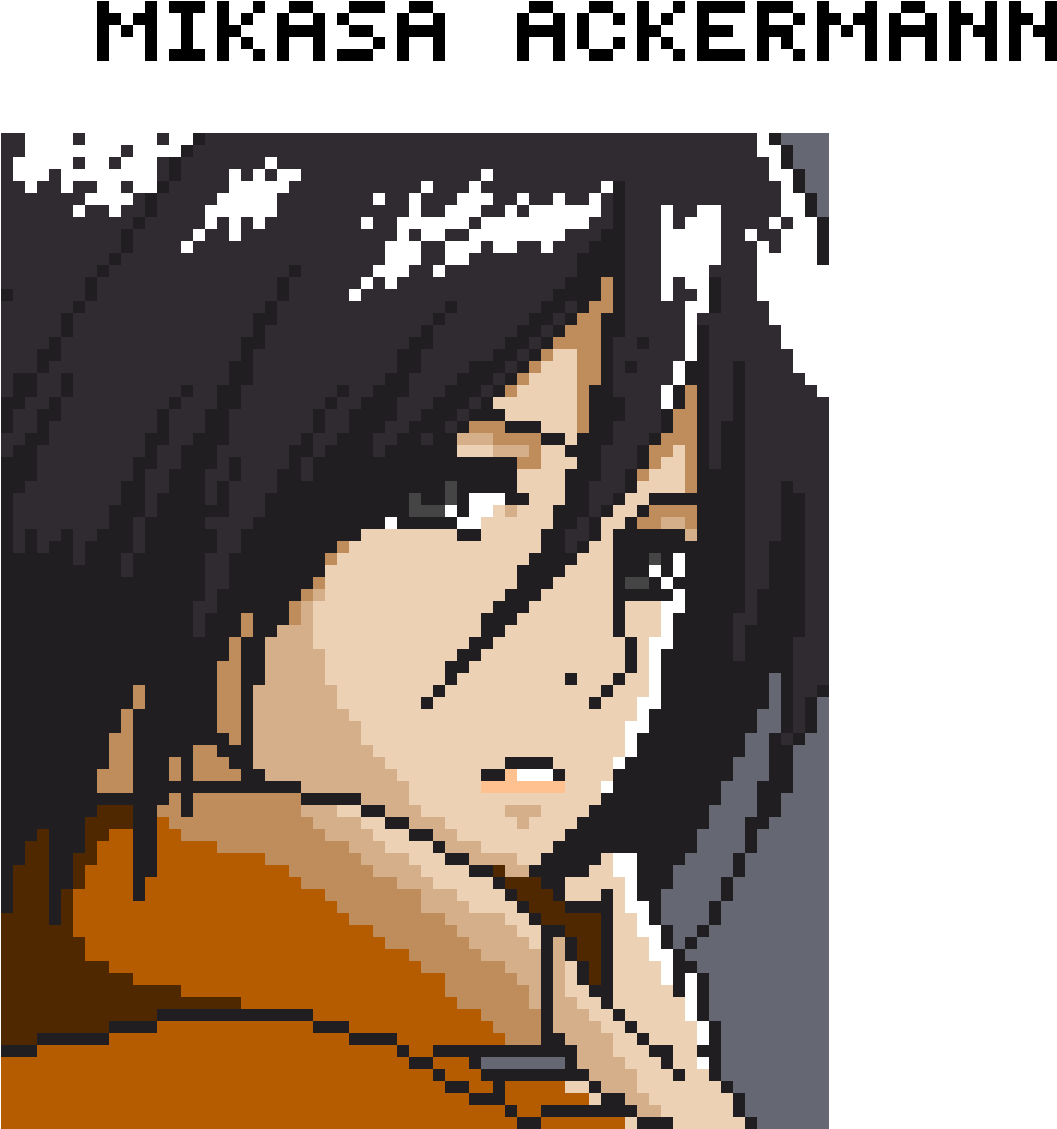 Colors Download Settings - Mikasa Ackerman Pixel Art (1200x1200), Png Download