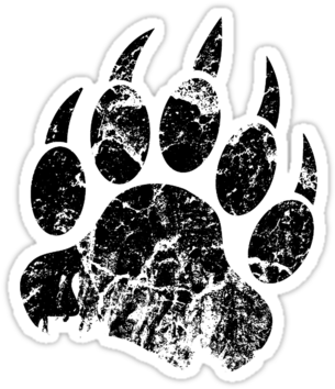 Bear Claw Print Black" Stickers By Sirkib - Sweatshirt (375x360), Png Download