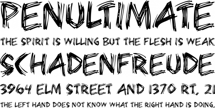 Bearpaw Font Phrases - Destroyed Fonte Download Free (720x364), Png Download