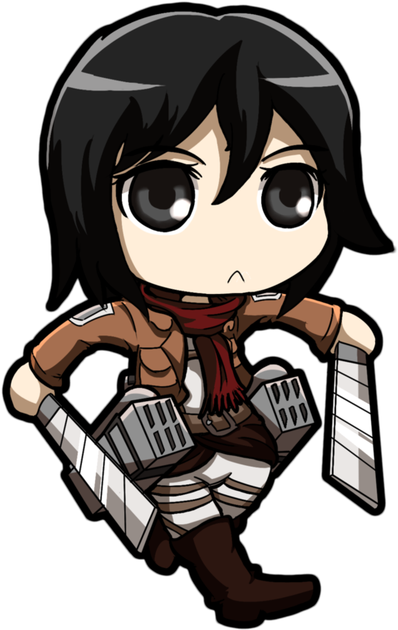Graphic Royalty Free Library Style By Lui On Deviantart - Shingeki No Kyojin Mikasa Chibi (894x894), Png Download