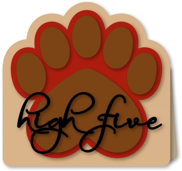 Bear Paw High Five Card - Circle (633x600), Png Download