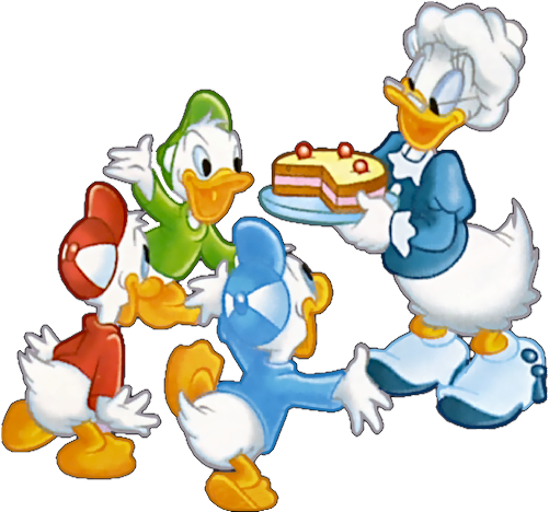 Grandma And Nephews - Grandma Duck (501x468), Png Download