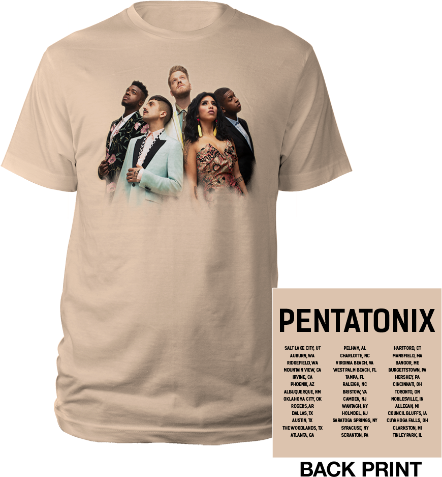 Looking Up Band Photo Tour 2018 Tee - Pentatonix Tour 2018 Shirts (1000x1000), Png Download