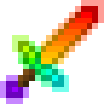 Rainbow Glowing Sword - Black Gold Saw Minecraft Skin (400x380), Png Download