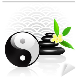 Feng Shui Background With Yin Yang Symbol Wall Mural - Multifaceted Approach Of Being Conscious And Creative (400x400), Png Download