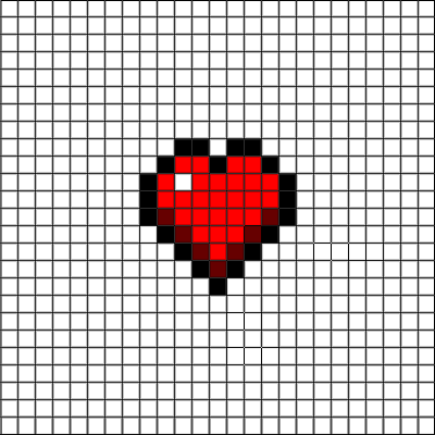 Pixel Clipart Mc Sword - Simple Pixel Art Heart (400x400), Png Download