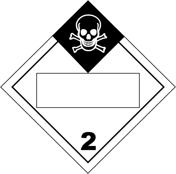 Blank Inhalation Hazard Class 2 Placard - Dangerous Goods (600x596), Png Download