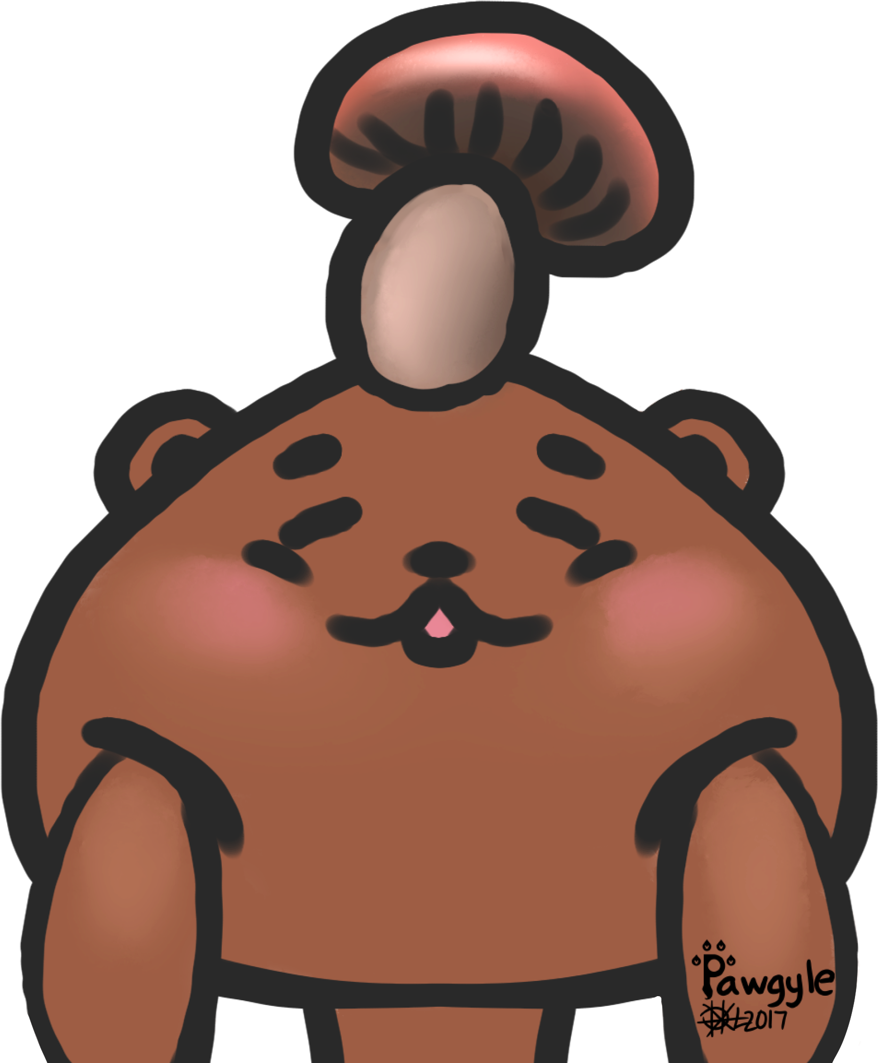 Mushroom Bear, Now On Redbubble (1800x2148), Png Download