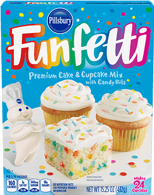 Funfetti® Premium Cake Mix - Pillsbury Funfetti Premium Cake & Cupcake Mix (400x400), Png Download