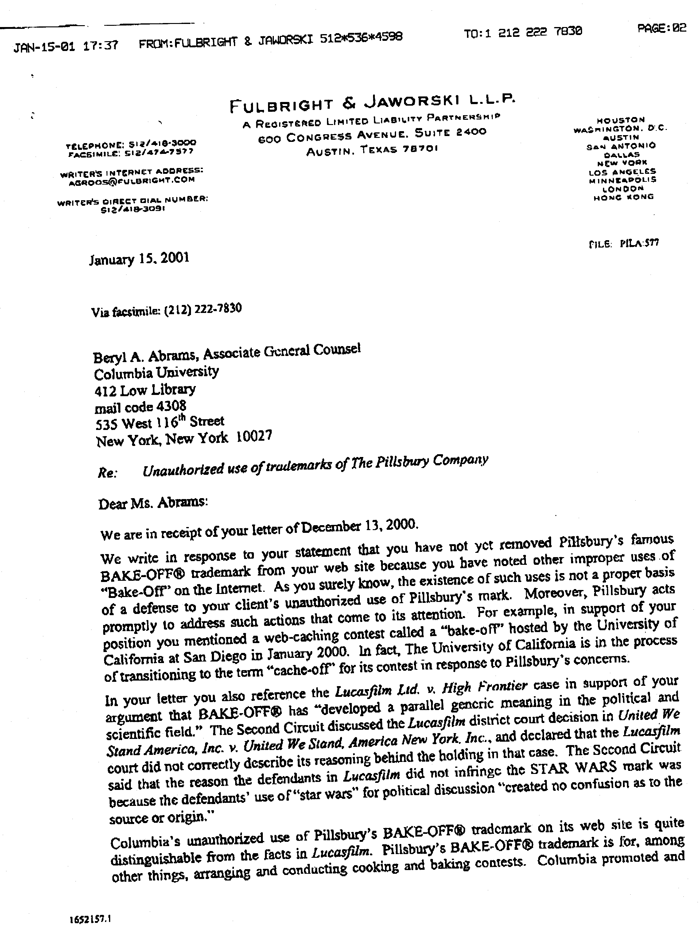 Response From Pillsbury, - Trademark Acceptance Letter (2280x3077), Png Download