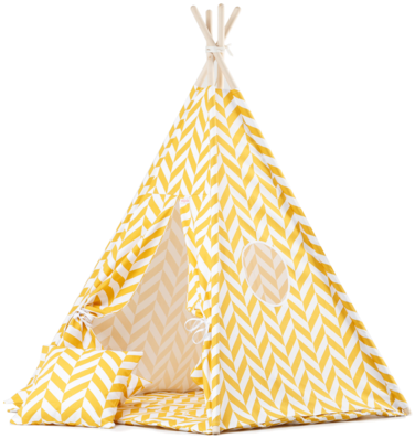Mustard Herringbone Teepee Set - Tipi (400x600), Png Download