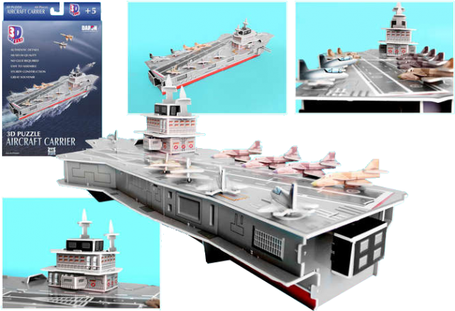 3d Jigsaw Puzzle - Daron Aircraft Carrier 3d Puzzle 60-piece (640x640), Png Download