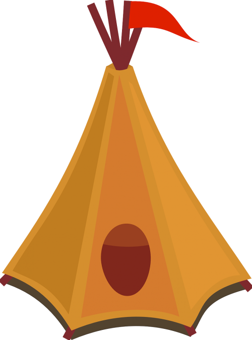 Teepee Vector Tee Pee - Tent Cartoon Png (500x675), Png Download