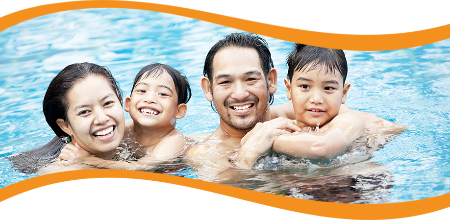 Family Swim - Swimming Pool (918x449), Png Download