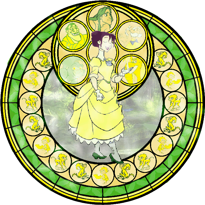 Kingdom Hearts Heart Png - Kingdom Hearts Princess Stained Glass (730x729), Png Download