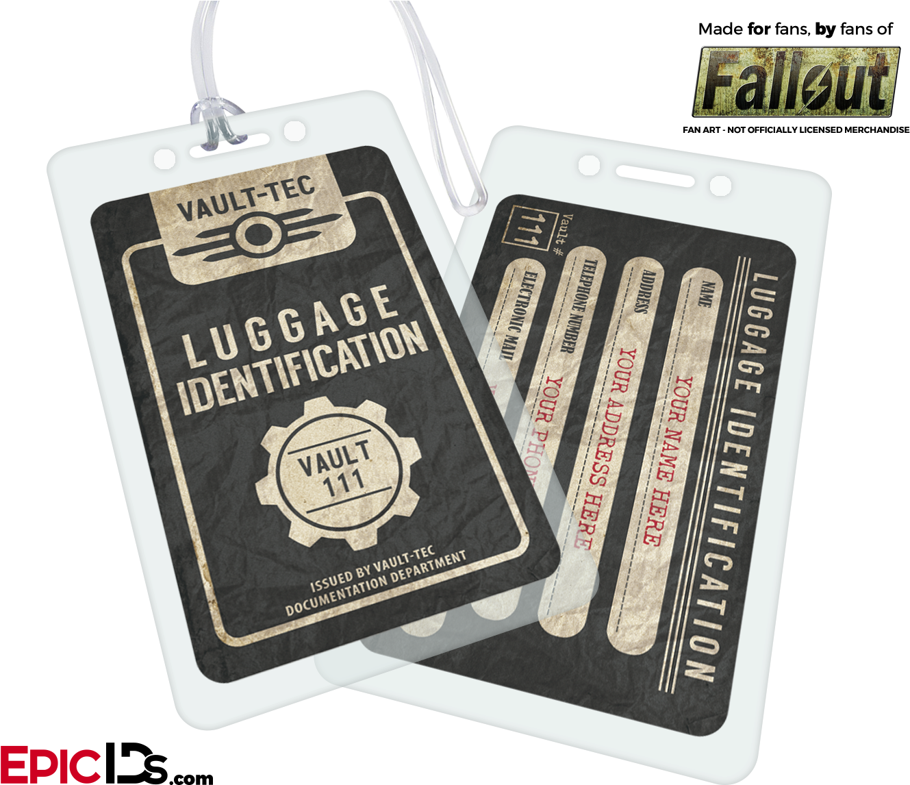 Vault Dweller/wasteland Explorer 'fallout' Personalized - Fallout Game Inspired Custom Vault Id Badge (1417x1181), Png Download