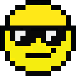 Cool Face Emoji - Pixel Art Emoji (460x360), Png Download