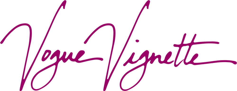 Vogue Vignette Logo Raspberry - Calligraphy (1000x384), Png Download