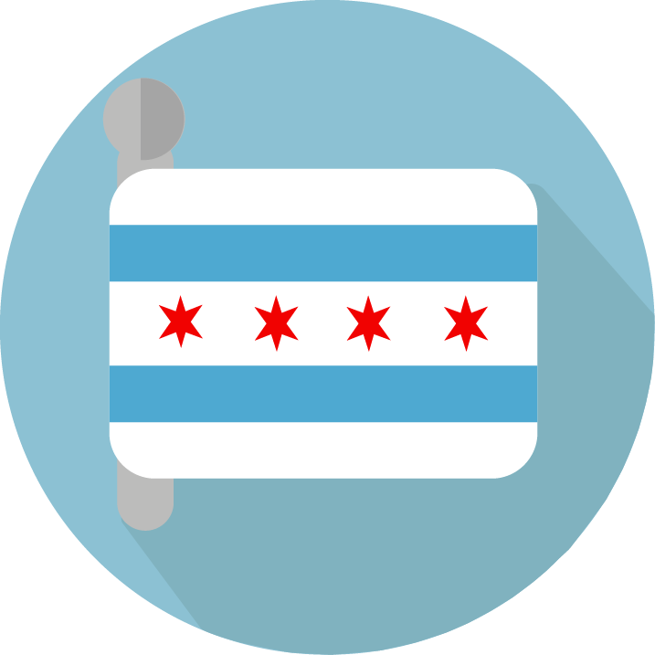 Official Chicago Flag Png - Chicago Flag Icon Png (717x717), Png Download