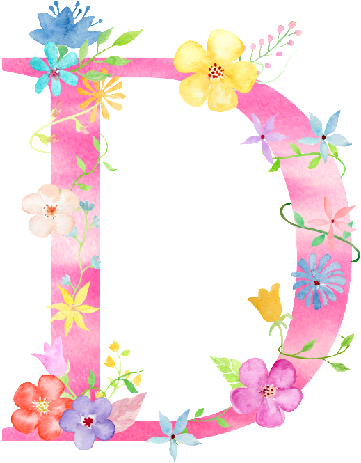 Stylish And Delicate Flower Letter Transparent Ornament - Letter (650x812), Png Download