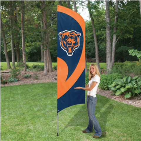 Chicago Bears Tall Team Flag - New England Patriots Flag Pennant (478x571), Png Download