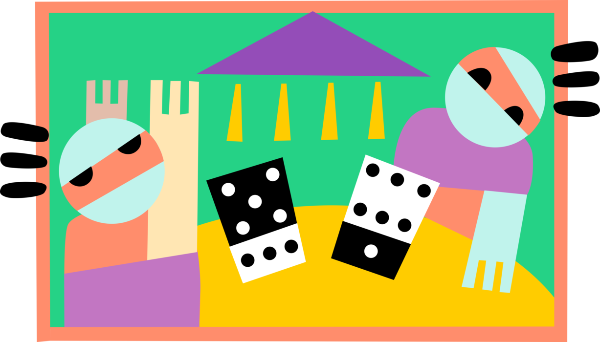 Vector Illustration Of Dominoes Dominos Game Played (1227x700), Png Download