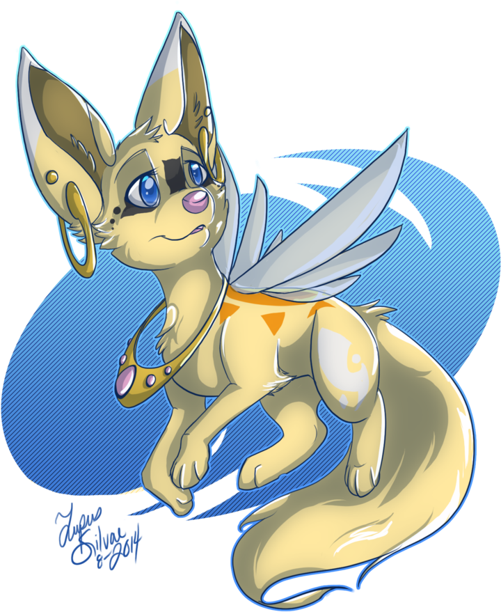 Flying Fairy Fox By Lupussilvae - Flutterbye Flying Flower Fairy Doll (800x900), Png Download