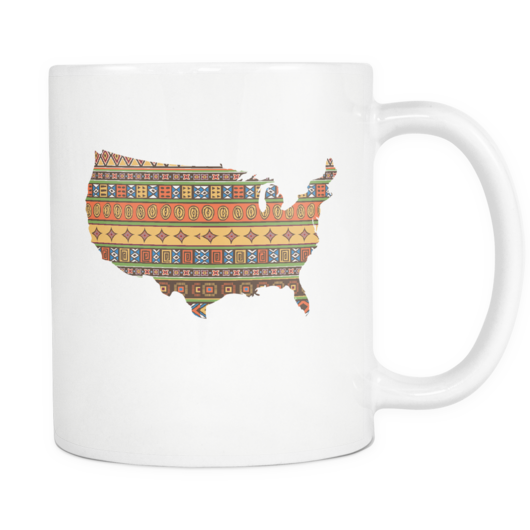 African American Pride Ankara Tribal Pattern 10 Coffee - Colorado Flag On A Map (530x530), Png Download