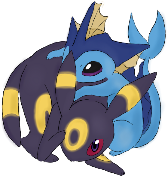 Image Free Library And By Souuleaater On Deviantart - Umbreon Vs Vaporeon Drawing (600x600), Png Download