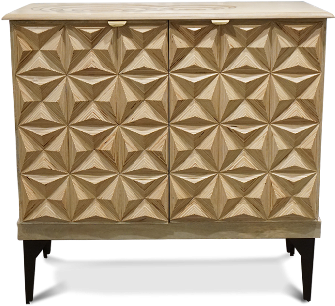 Gold Leaf Contour Prismic Console Table (800x775), Png Download