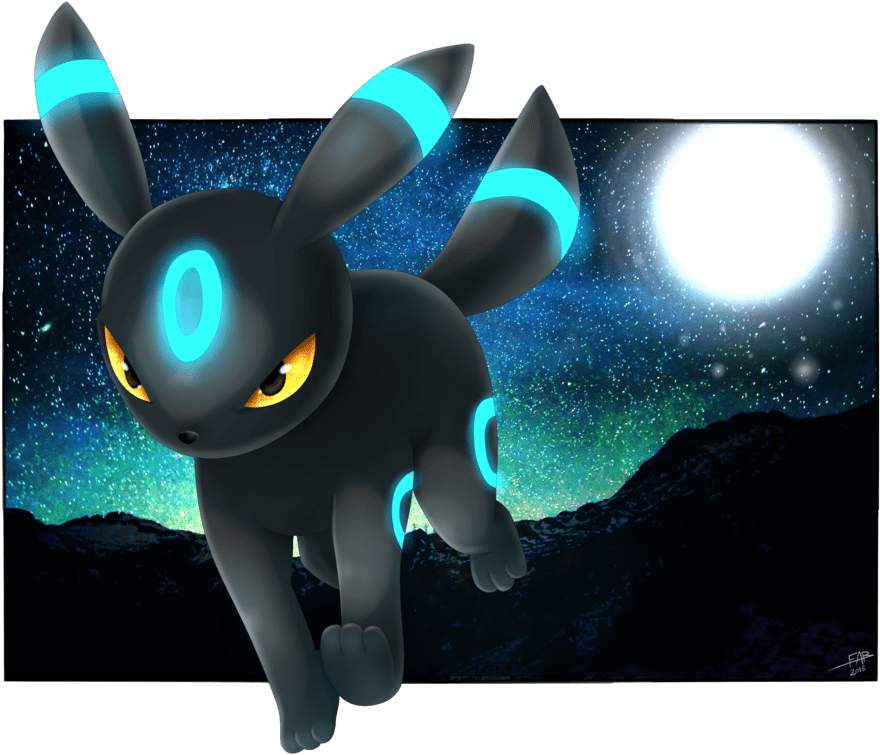 Shiny Umbreon Wallpaper - Shiny Umbreon Art Transparent (1024x812), Png Download