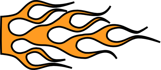 Vector Download Flame Clipart Drawn - Car Flames Clip Art (525x229), Png Download
