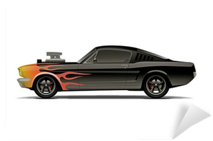 Castomized Muscle Car With Supercharger And Flames - Muscle Car (400x400), Png Download