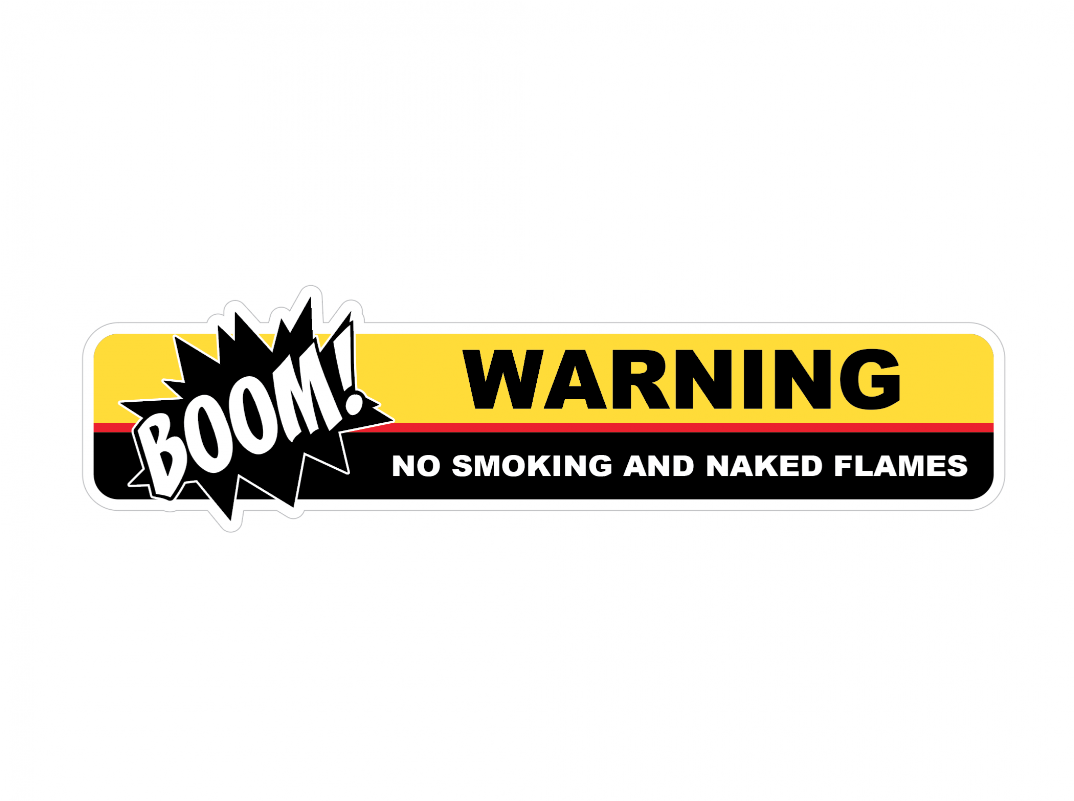 No Smoking And Naked Flames - Warning Crazy Chemist At Work Oval Sticker (2800x1600), Png Download