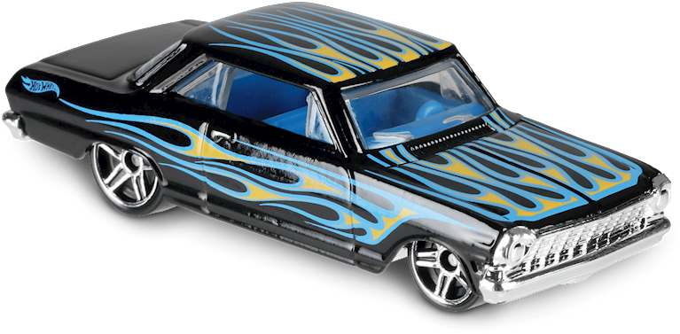 '63 Chevy Ii Hw Flames - Hot Wheels Kroger Exclusive 2018 (892x407), Png Download