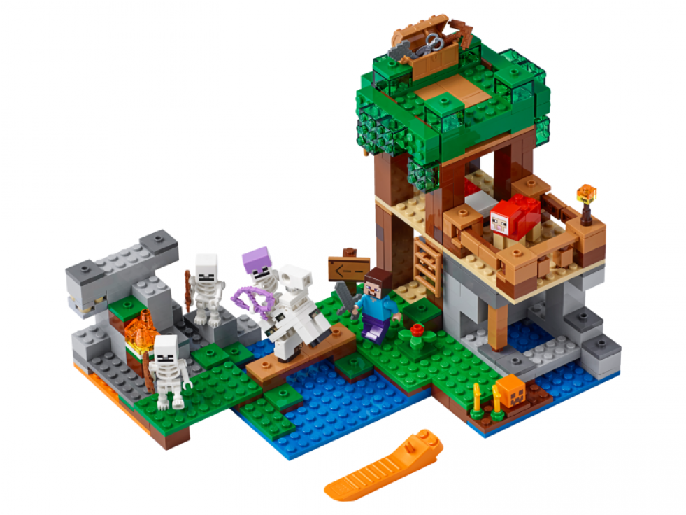 Lego Minecraft The Skeleton Attack (980x980), Png Download