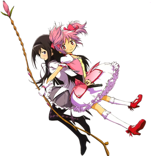 Mahou Shoujo Magica Images And Wallpaper Background - Madoka And Homura Transparent (500x523), Png Download